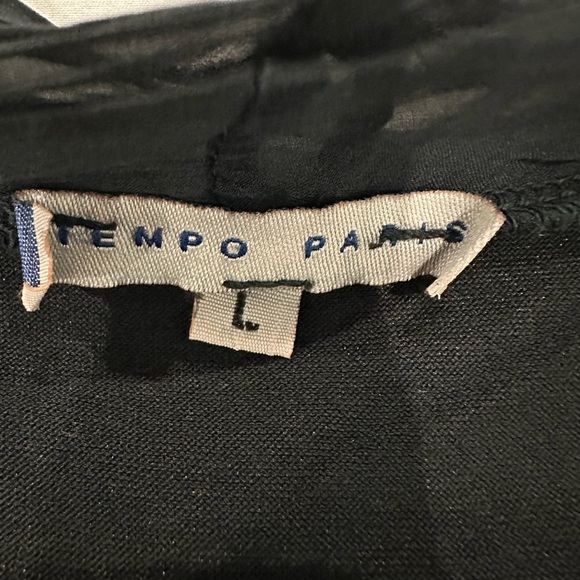 Tempo Paris Black Silk Dress, Made in Italy, Size L - Picture 5 of 8